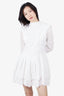All Saints White Ruffle Eyelet Lace Mini Dress Size 0