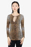 Dolce & Gabbana Brown Leopard Sheer Top Estimated Size S