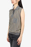 Miu Miu Grey/Yellow Metallic Stripped Sweater Vest Size 36
