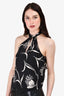 Joie Black/White Printed Chiffon Halter Neck Sleeveless Top Size XS