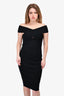 Maje Black Ribbed Knit Criss Cross Maxi Dress Size 3