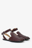 Maison Margiela Burgundy Tabi Ankle Strap Flats Size 36