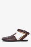 Maison Margiela Burgundy Tabi Ankle Strap Flats Size 36