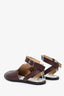 Maison Margiela Burgundy Tabi Ankle Strap Flats Size 36