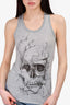 Alexander McQueen Grey Skull Print Sleeveless Top Size 38