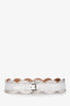 Alaïa White Laser Cut Leather Belt Size 80