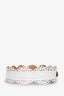 Alaïa White Laser Cut Leather Belt Size 80