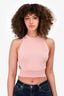 Jonathan Simkhai Pink Ribbed Cropped Sleeveless Top Size XS