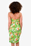 Diane Von Furstenberg Green Tropical Printed Silk Tank Dress Size 4