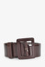 Max Mara Burgundy Patent Leather Wide Waist Belt Size S