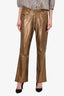 Celine Gold Leather Pants Size 42