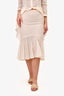 Alexander McQueen White Lace Peplum Blouse + Ruffle Skirt Size 38