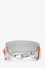 Fendi Grey Leather Multicoloured Spike 'FENDI' Bag Strap