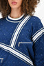 Chanel 2016 Blue/White Cotton Blend Zipper Sweatshirt Size 38