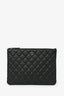 Pre-loved Chanel™ 2017-18 Black Caviar Shimmer Leather Quilted Pouch