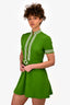 Gucci Green Wool Collared G Belted A-Line Mini Dress Size 40
