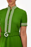 Gucci Green Wool Collared G Belted A-Line Mini Dress Size 40