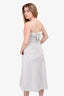 Rebecca Taylor White/Blue Striped Ruffle Midi Dress Size 10