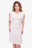 Gucci White Jersey Cowl Neck Sleeveless Dress With Tie Size L