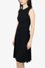 Versace Black Pleated V Buckle Sleeveless Dress Size 36