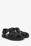 The Row Black Grained Leather Fisherman Sandals Size 37