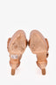 Eli Saab Beige Leather Buckle Detailed Platformed Heels Size 37.5