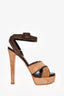 Sergio Rossi Brown Suede/Leather Sandal Heels Size 38.5