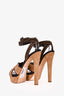Sergio Rossi Brown Suede/Leather Sandal Heels Size 38.5