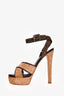 Sergio Rossi Brown Suede/Leather Sandal Heels Size 38.5