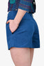 Louis Vuitton Blue Linen Tailored Shorts Size 38