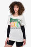 Gucci Cream Cotton Sequin Cities T-Shirt Size XS
