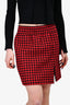 Miu Miu Red/Black Wool Houndstooth Skirt Size 42
