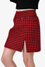 Miu Miu Red/Black Wool Houndstooth Skirt Size 42