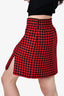 Miu Miu Red/Black Wool Houndstooth Skirt Size 42