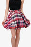 Alexander McQueen Pink/Red Plaid Puff Hem Skirt Size 42