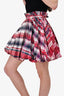 Alexander McQueen Pink/Red Plaid Puff Hem Skirt Size 42