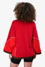 Gucci Red/White Chenille Kimono Sweater Size S
