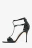 Manolo Blahnik Black Patent Leather Heeled Sandals Size 36.5