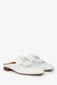 Hermes White Leather Rivoli Mules Size 37
