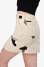 3.1 Phillip Lim Cream And Black Thread Detail Denim Mini Skirt Size 0