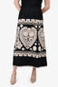 SEA New York Black/White Floral Print Midi Skirt Size XL