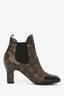 Louis Vuitton Monogram/ Black Patent Leather Ankle Boots Size 38