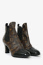 Louis Vuitton Monogram/ Black Patent Leather Ankle Boots Size 38