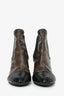 Louis Vuitton Monogram/ Black Patent Leather Ankle Boots Size 38