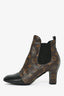 Louis Vuitton Monogram/ Black Patent Leather Ankle Boots Size 38