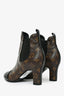Louis Vuitton Monogram/ Black Patent Leather Ankle Boots Size 38