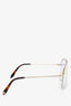 Victoria Beckham Gold Aviator Sunglasses With Purple Mirror Lens