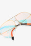 Victoria Beckham Gold Aviator Sunglasses With Purple Mirror Lens