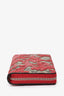 Gucci Red Arabesque GG Supreme Continental Wallet