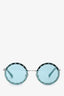 Valentino Blue Round Tinted Sunglasses